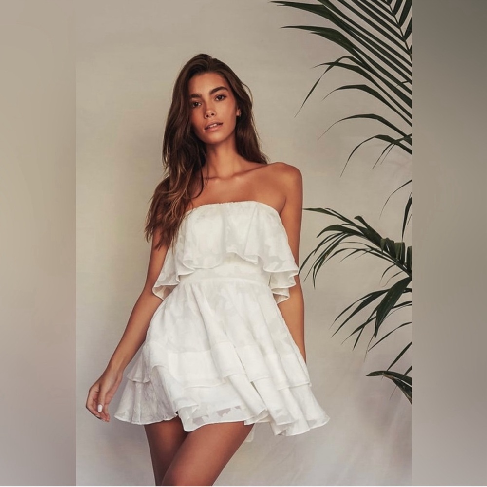 White Strapless Mini Dress